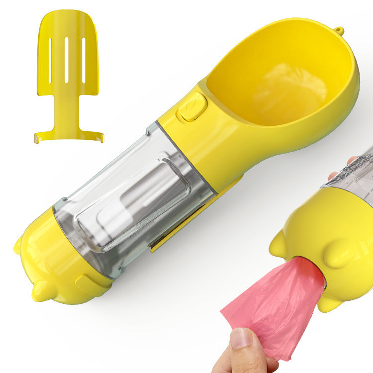 Portable 3-in-1 Dog Water Bottle – Feeder, Bowl & Bag Storage