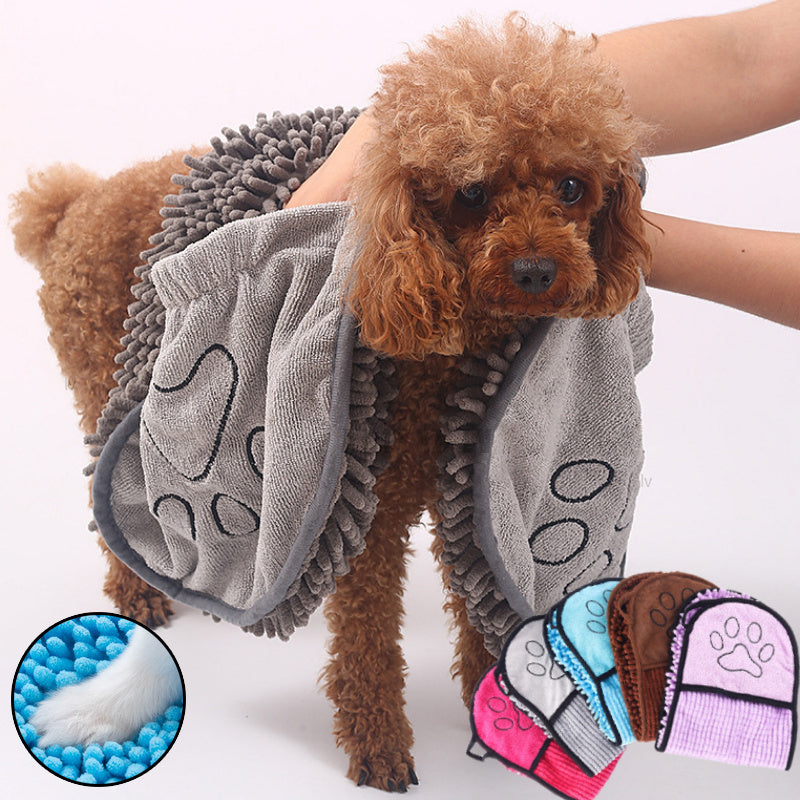 Quick-Dry Microfiber Pet Bath Towel for Dogs & Cats