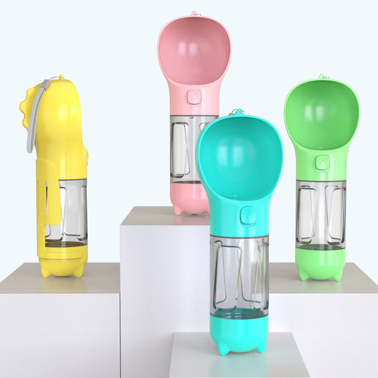 Portable 3-in-1 Dog Water Bottle – Feeder, Bowl & Bag Storage