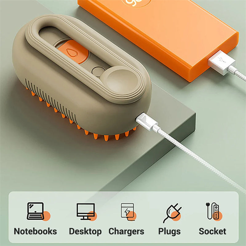 3-in-1 Electric Pet Brush – Steam, Massage & Hair Removal Comb