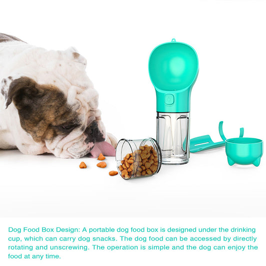 Portable 3-in-1 Dog Water Bottle – Feeder, Bowl & Bag Storage