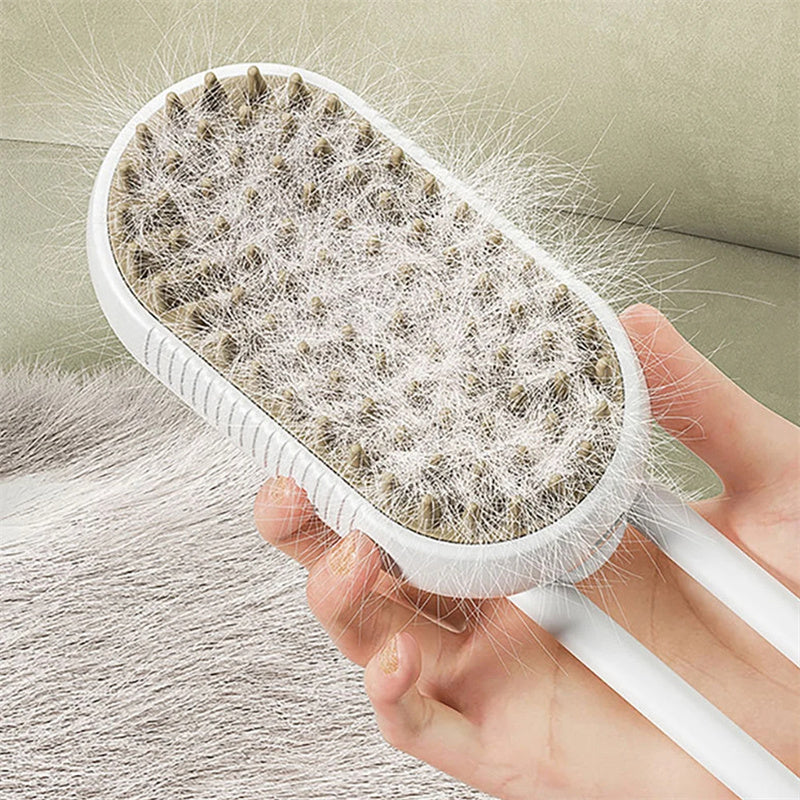 3-in-1 Electric Pet Brush – Steam, Massage & Hair Removal Comb