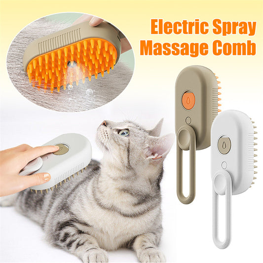3-in-1 Electric Pet Brush – Steam, Massage & Hair Removal Comb